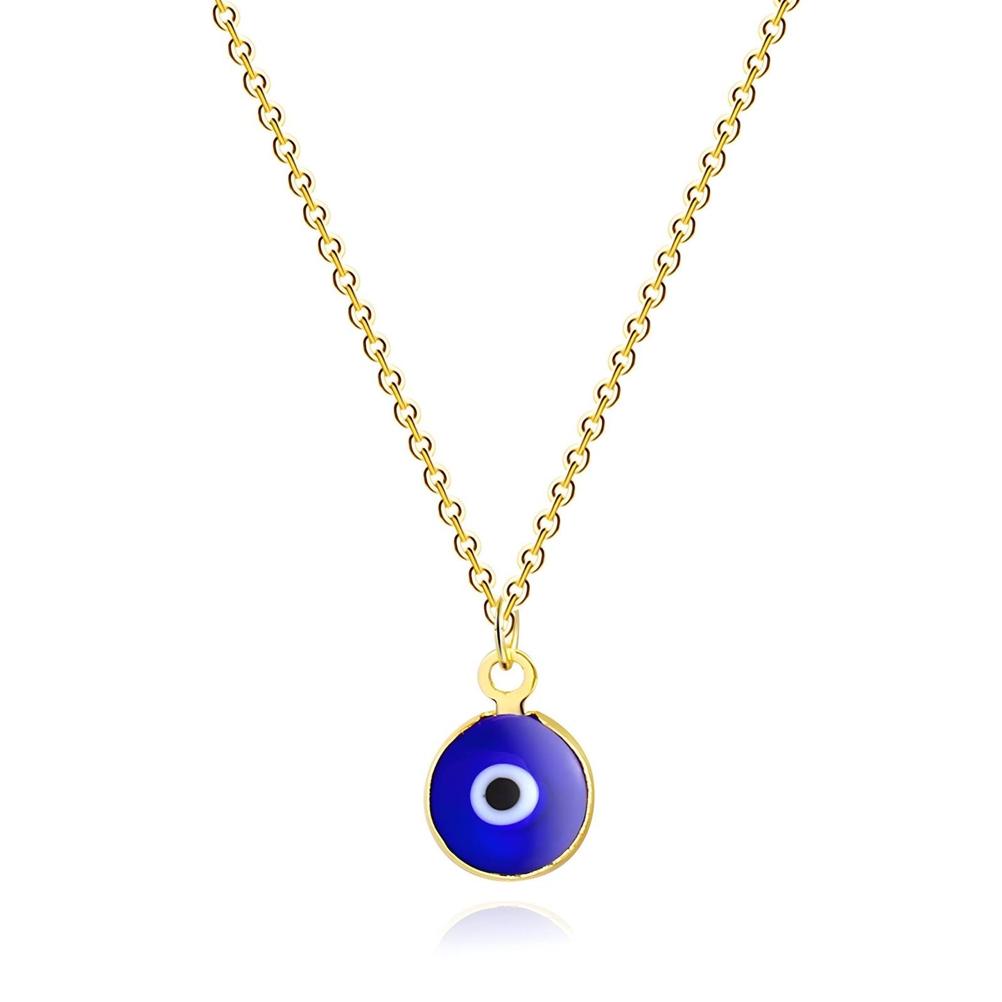 "Evil Eye" Necklace, 18K Gold Plated Steel Item#  87152-0
