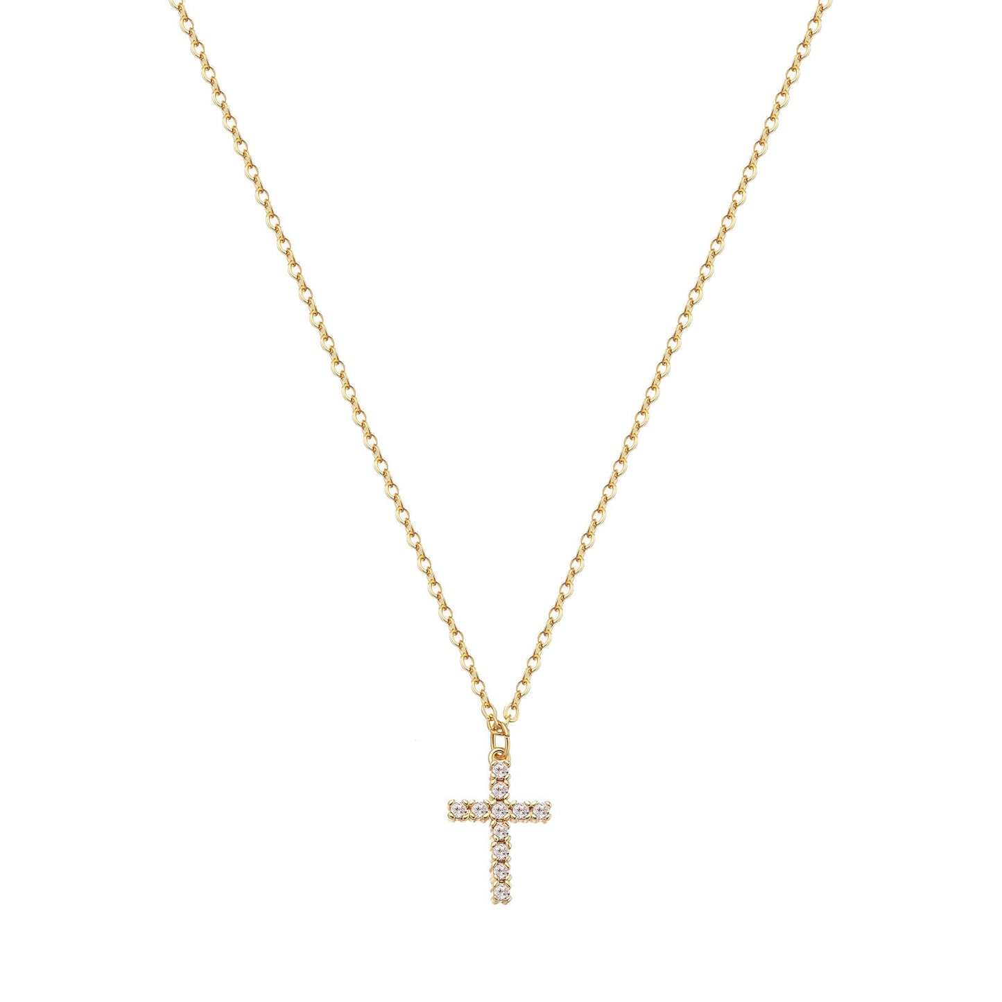 "Crosses" Necklace, 18K Gold Plated Steel 88465-0