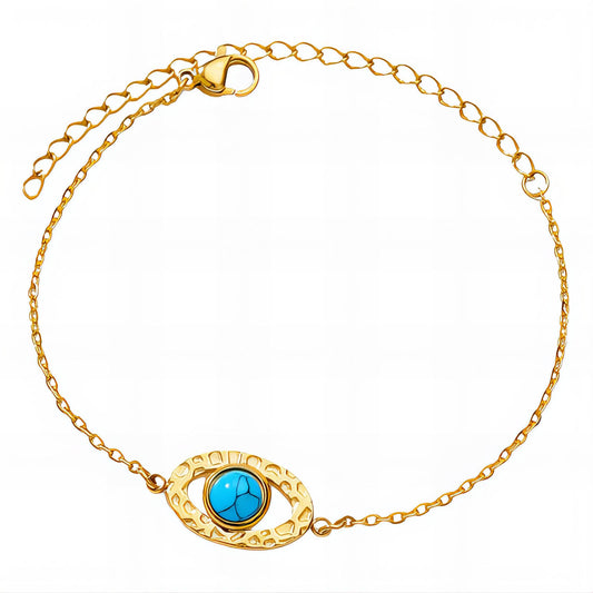 "Evil Eye" Bracelet, 18K Gold Plated Steel Item# 90229-0