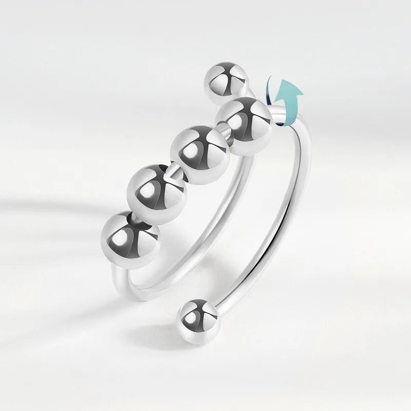 Fidget ring - White Gold Color Item#010 Adjustable Opening