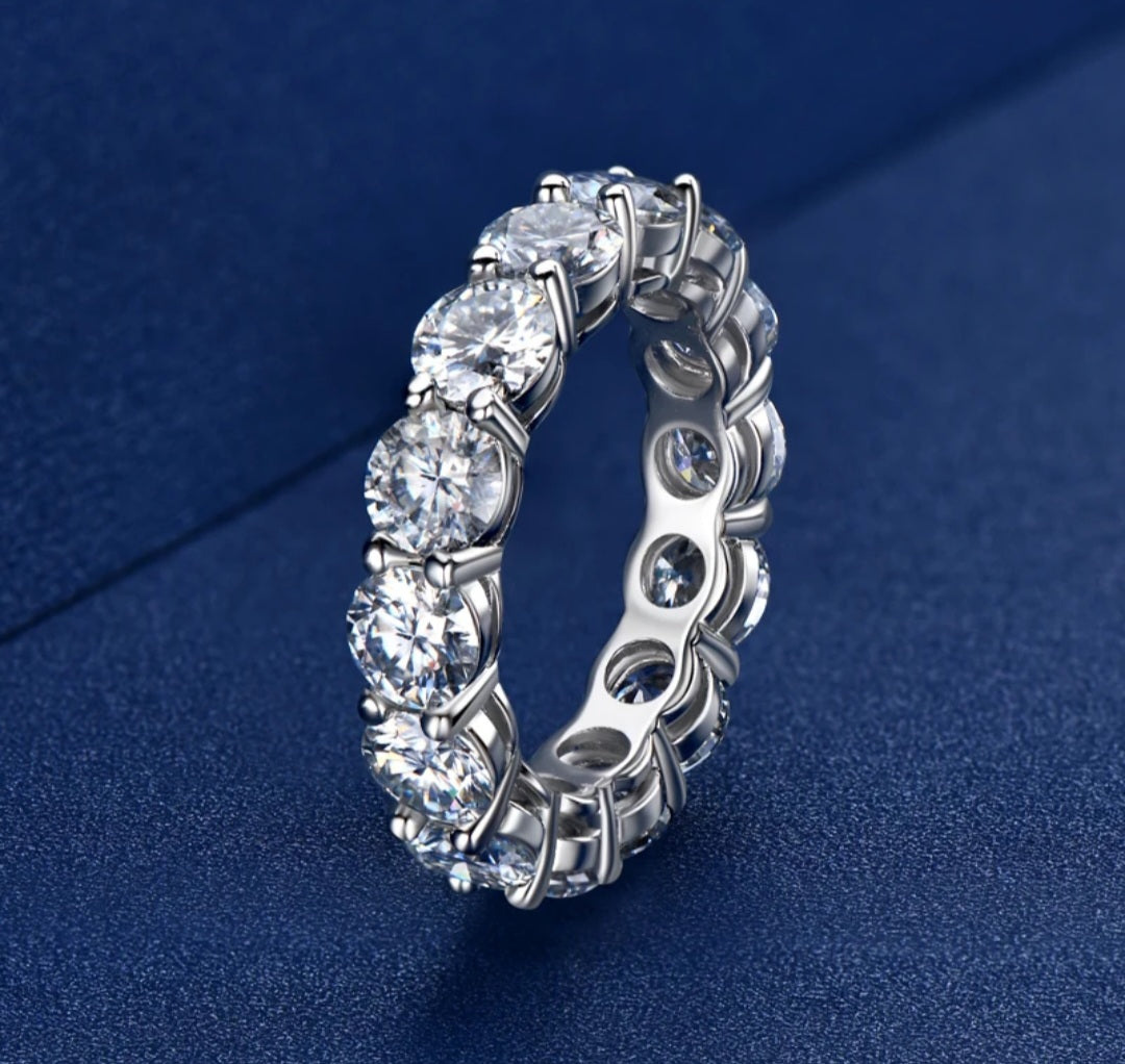 Hot Sale Classic 5mm 0.5CT Sterling Silver personalized Moissanite Eternity Band Tennis Ring for women