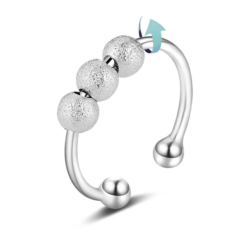 Fidget ring white Gold Color Item# Aj001 Adjustable Opening Anxiety relief