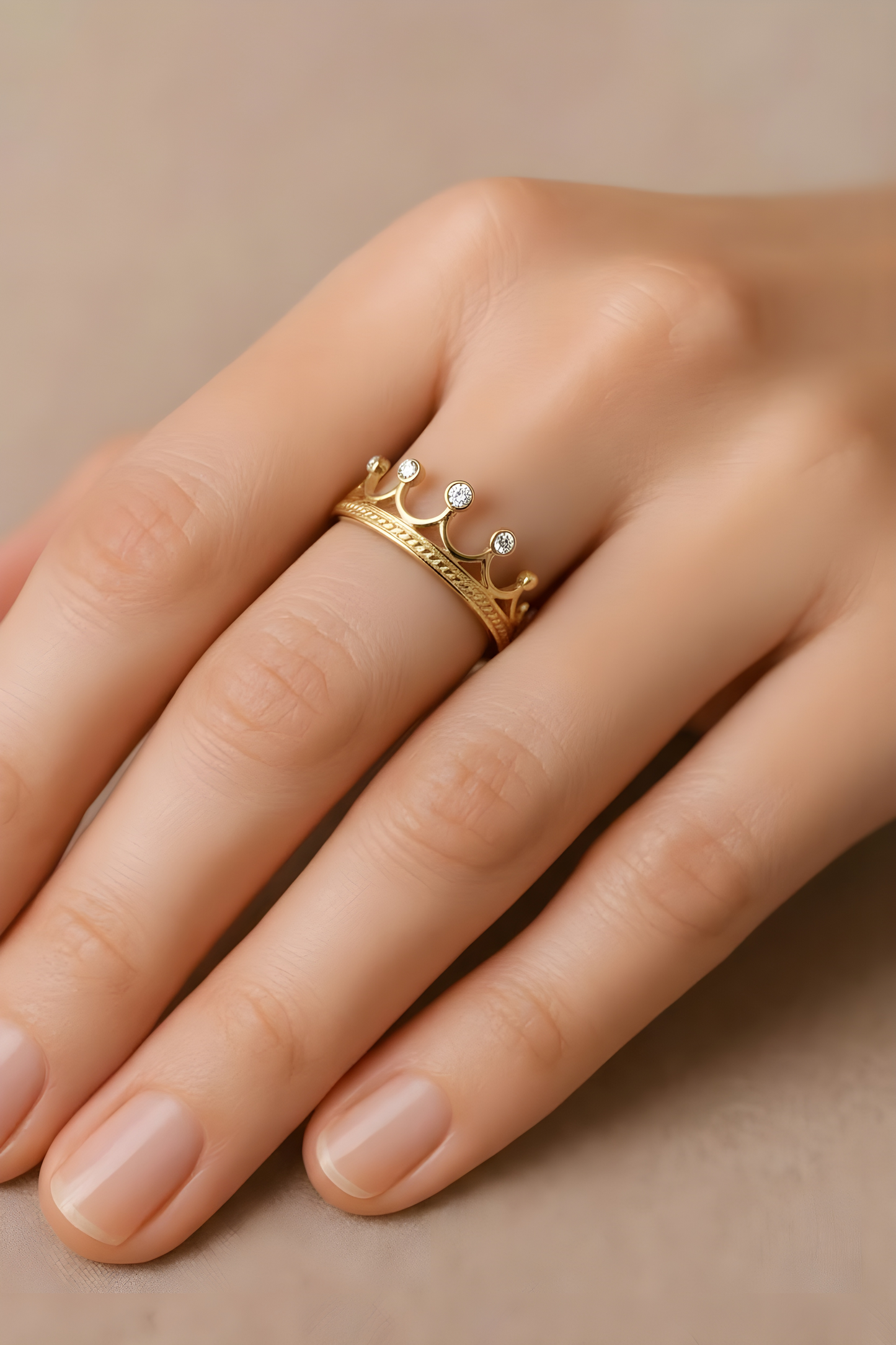 Geometric Gold Crown ring Item# NH37194648