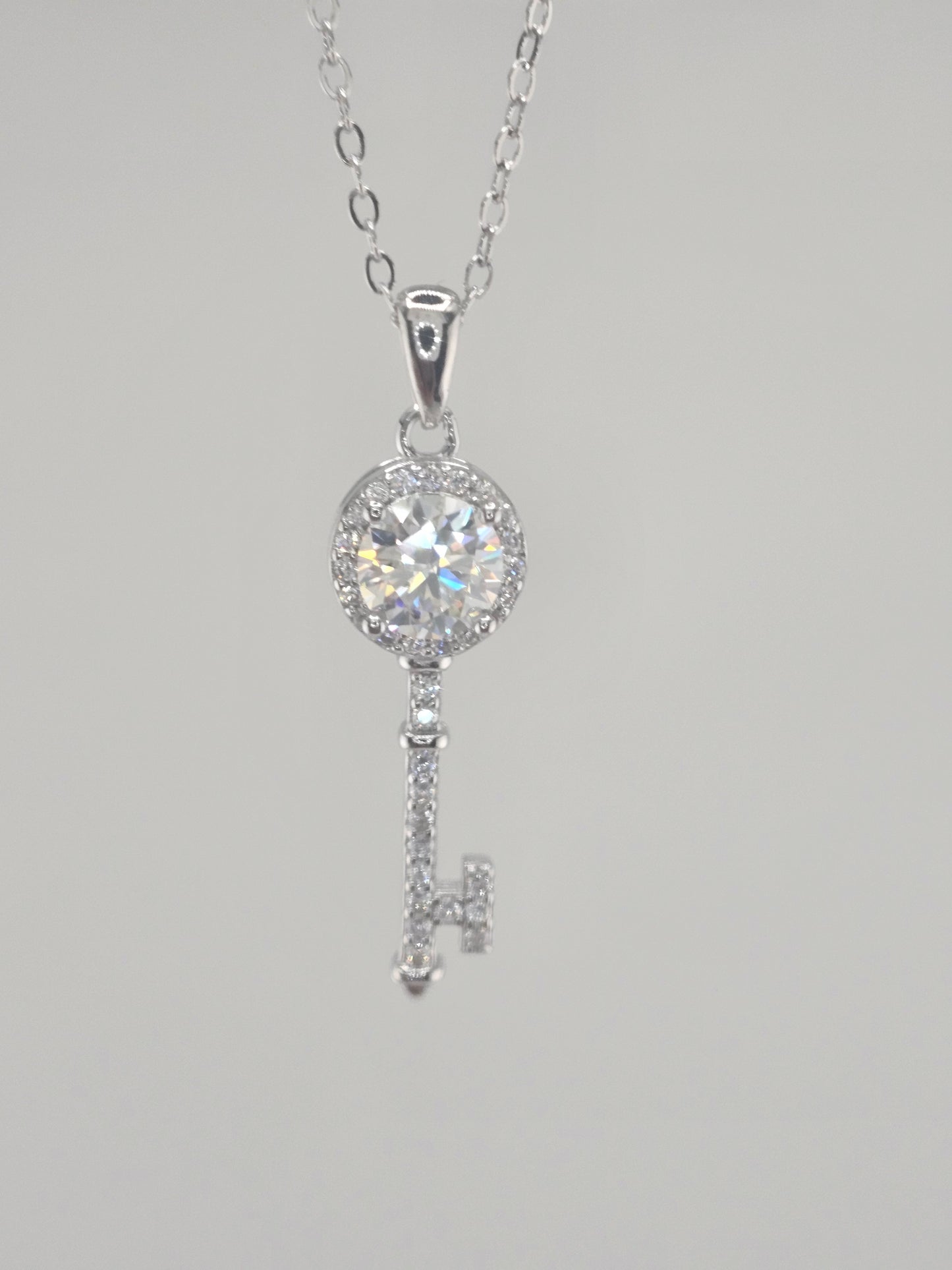 Moissanite Key Necklace Item#MS1082 $250