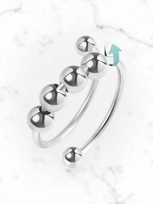 Fidget ring - White Gold Color Item#Aj010 Adjustable Opening