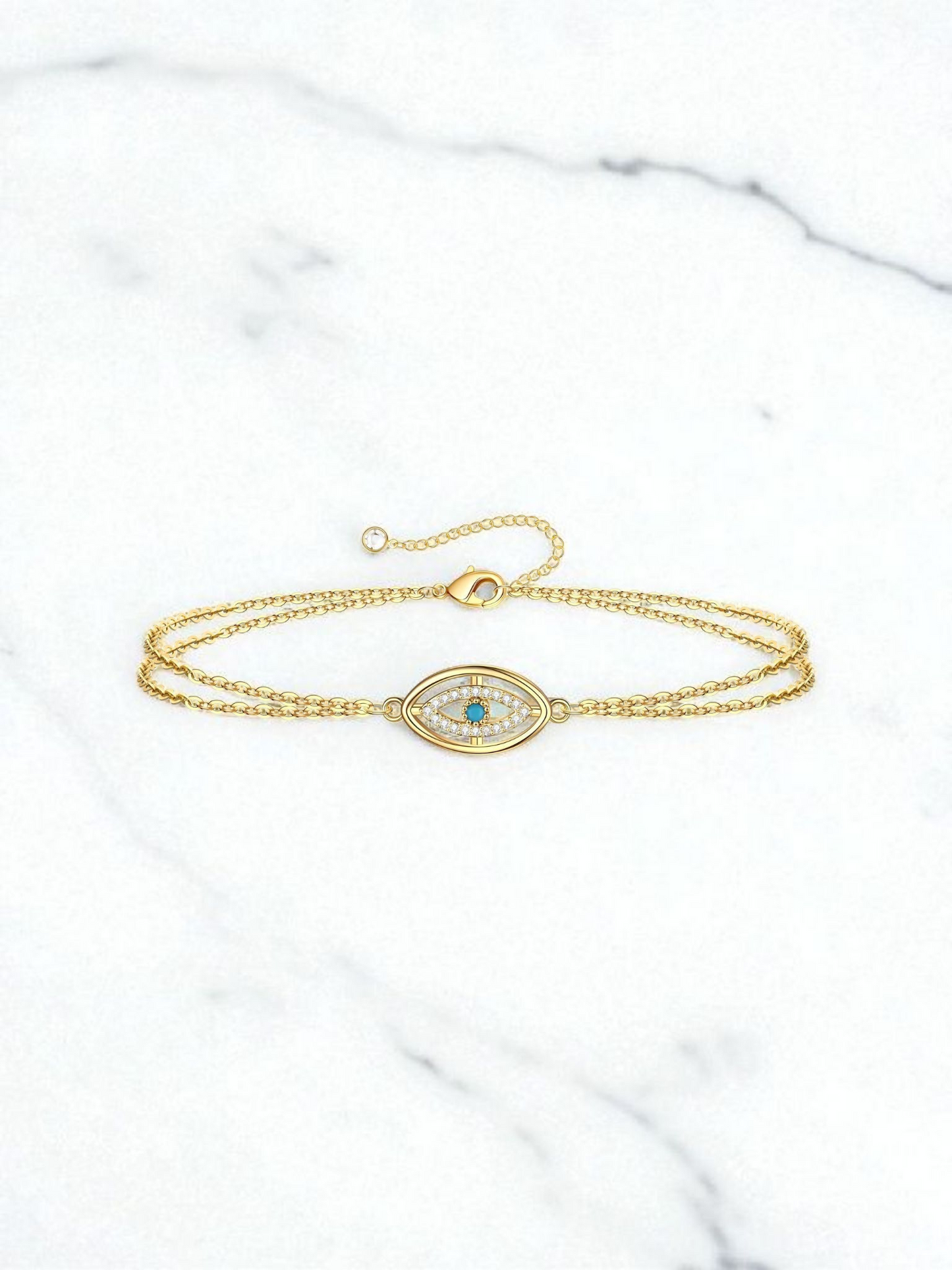 "Evil Eye" Bracelet, 18K Gold Plated Steel Item# 87175-0
