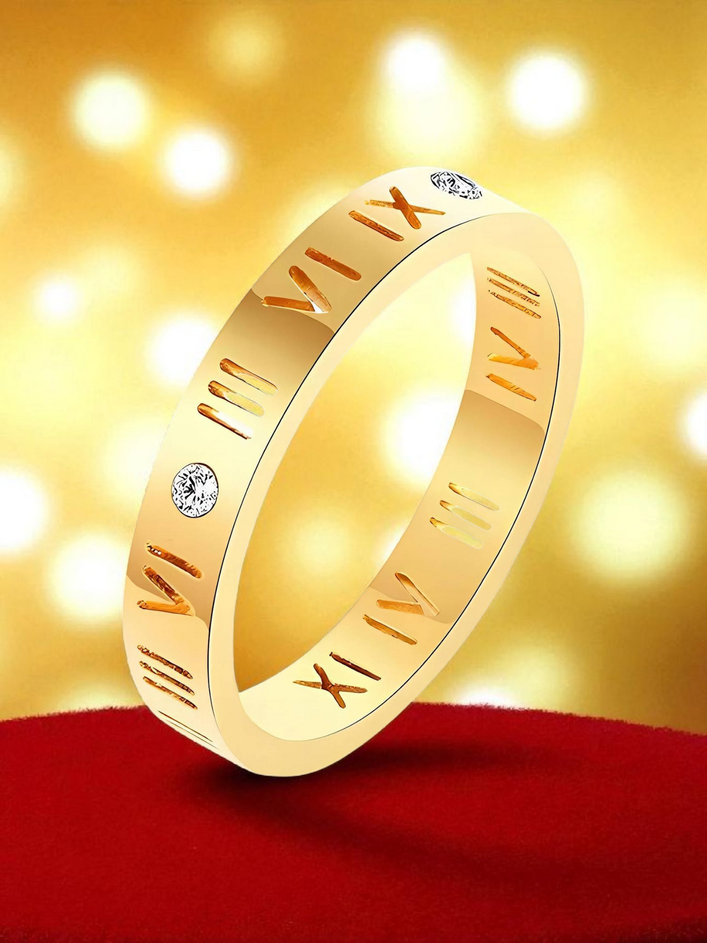 Ring, 18K Gold Plated Steel Item# 87974-0, size 8