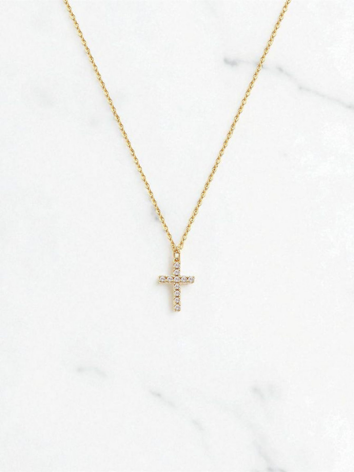 "Crosses" Necklace, 18K Gold Plated Steel 88465-0