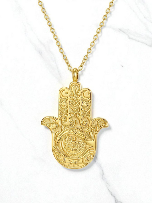 "evil eye" Necklace, 18K Gold Plated Steel Item# 89974-0