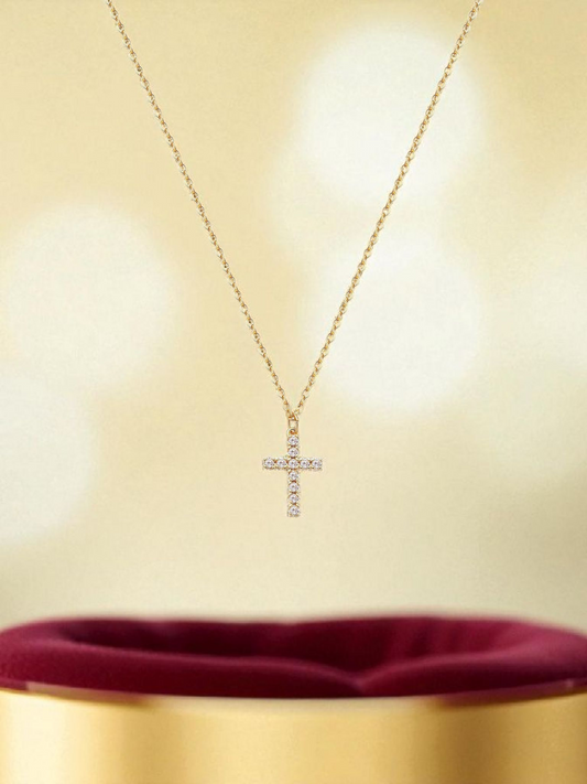 "Crosses" Necklace, 18K Gold Plated Steel 88465-0