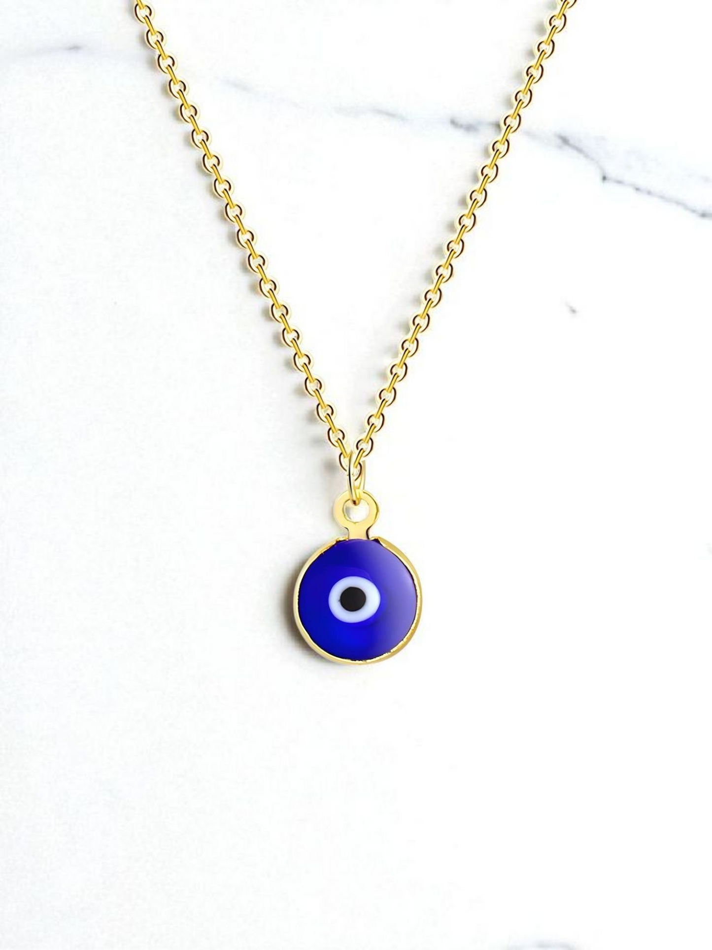 "Evil Eye" Necklace, 18K Gold Plated Steel Item#  87152-0
