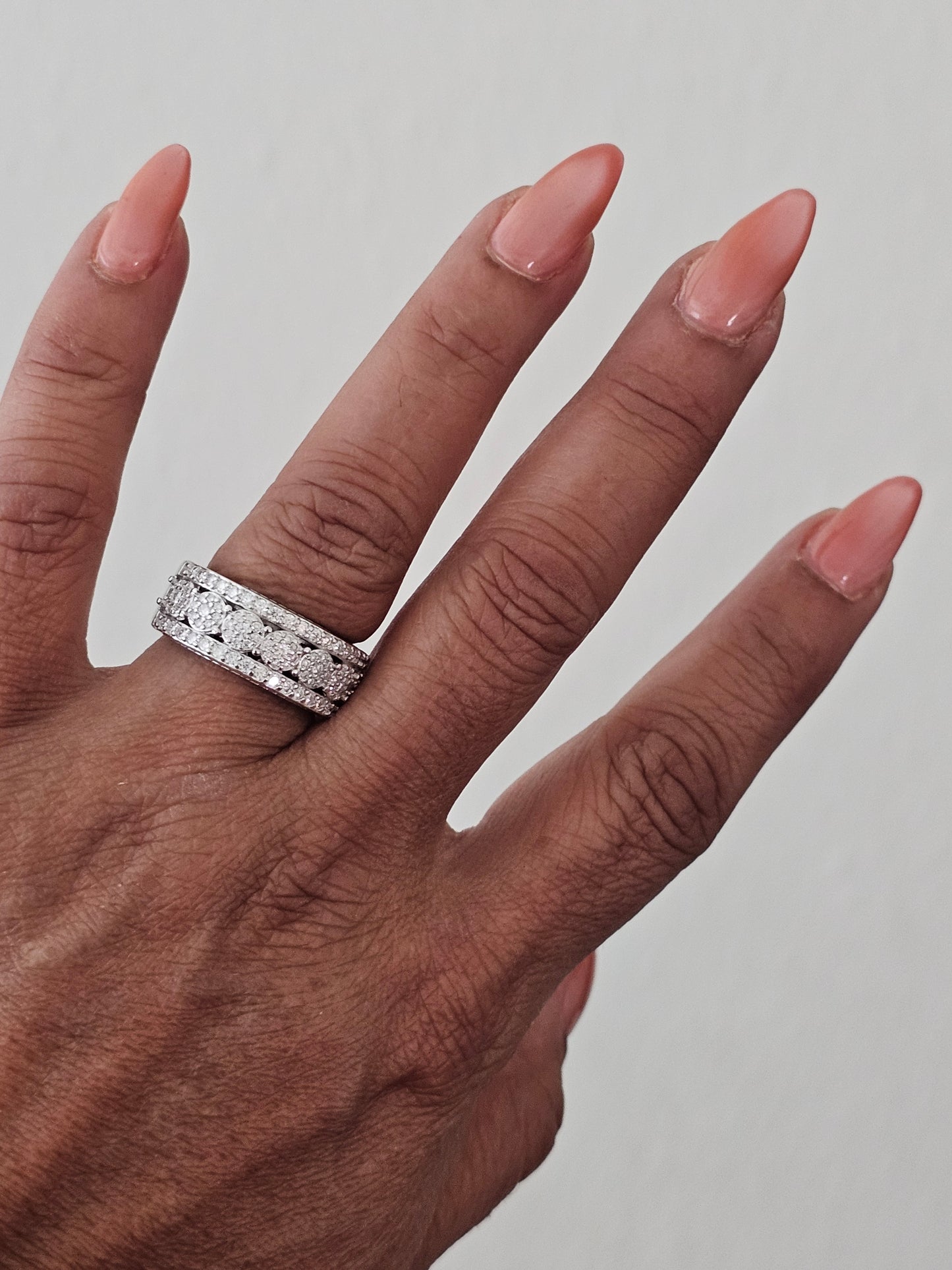 Hot Sale! Fashion Iced out Hip Hop Jewelry VVs Moissanite Lab Diamond 925 Sterling Silver unisex Ring