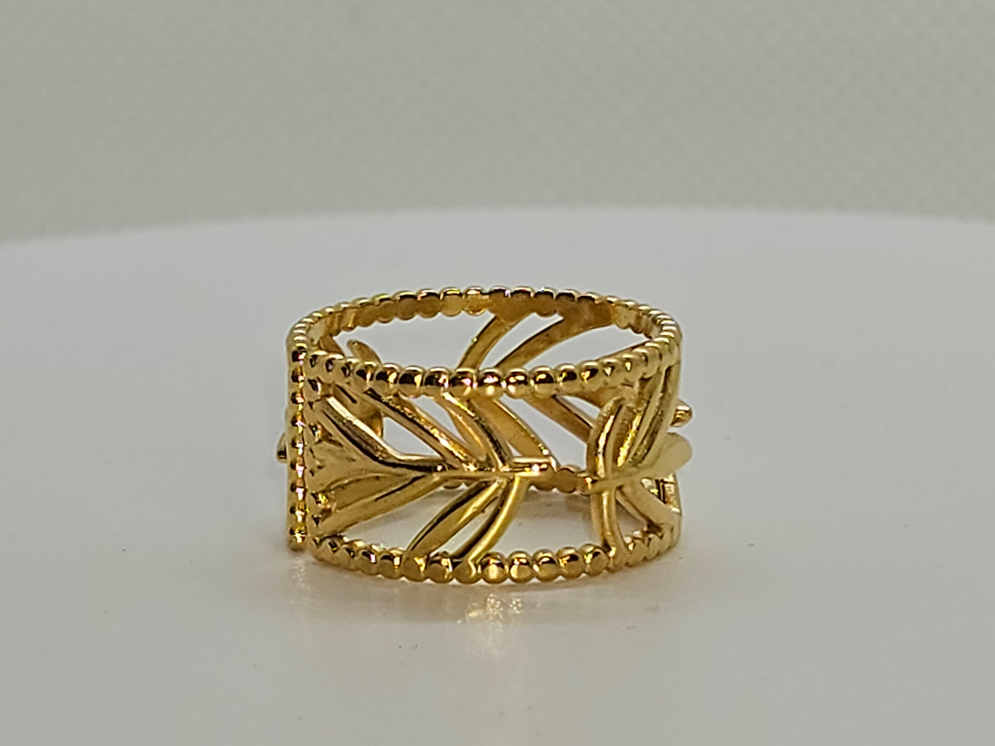 Geometric-Golden Leaf Ring -Item# NH42521643