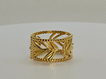 Geometric-Golden Leaf Ring -Item# NH42521643