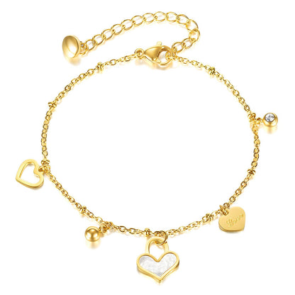 "Hearts" Bracelet, 18K Gold Plated Steel Item#  87316-0