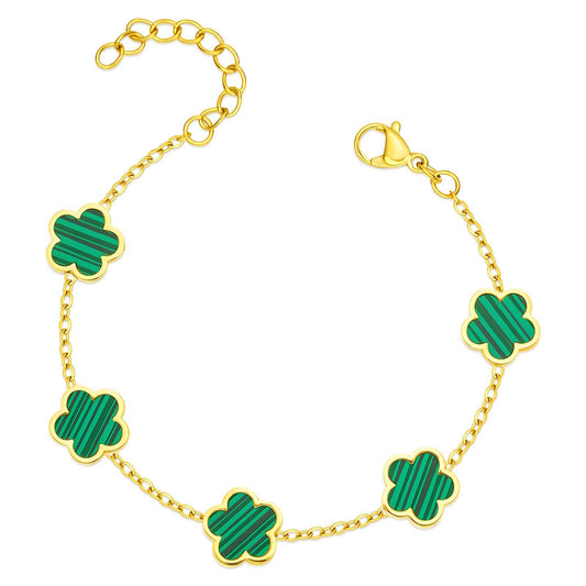 "Flowers" Bracelet, 18K Gold Plated Steel Item# 87716-0