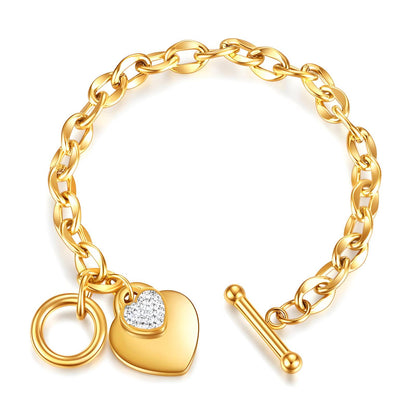 "Hearts" Bracelet, 18K Gold Plated Steel Item# 87722-0
