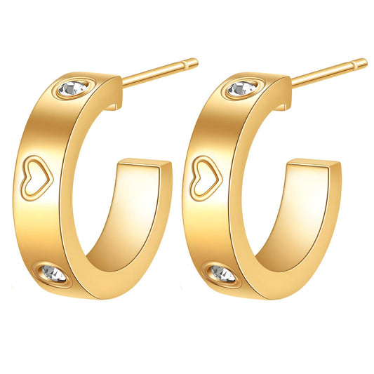 "Hearts" Earrings, 18K Gold Plated Steel Item# 88197-0