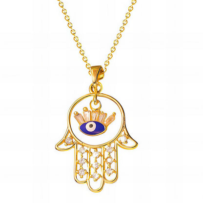 "evil eye" Necklace, 18K Gold Plated Steel Item# 88321-0