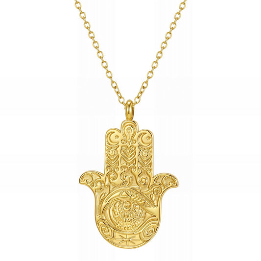"evil eye" Necklace, 18K Gold Plated Steel Item# 89974-0