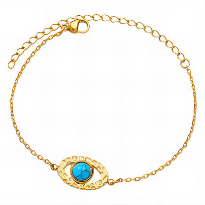 "Evil Eye" Bracelet, 18K Gold Plated Steel Item# 90229-0