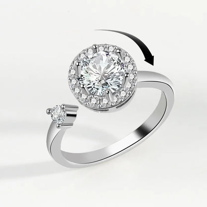 Fidget ring-White Gold Color Item#Nj1043 with Adjustable Opening-Spins for Anxiety relief