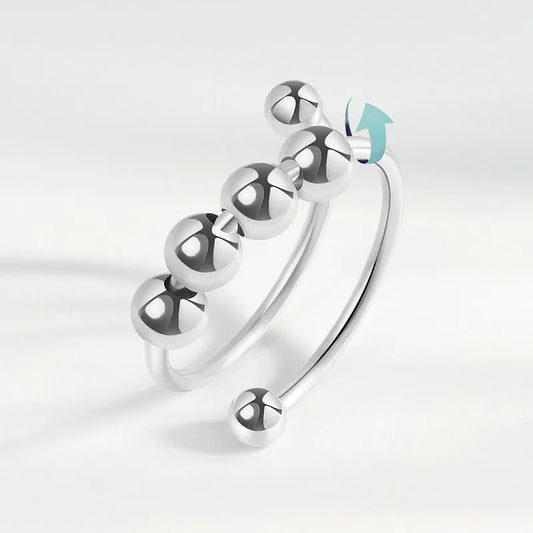 Fidget ring - White Gold Color Item#010 Adjustable Opening