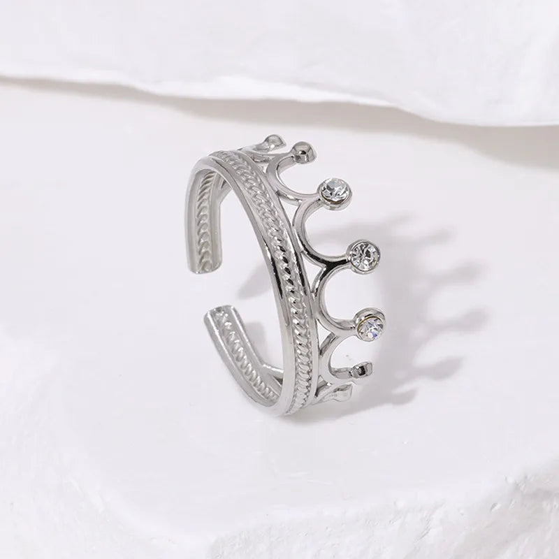 Geometric- Crown in Silver - adjustable ring -Item# NH37194647