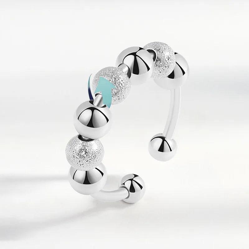 Fidget ring -White Gold Color Item#041  adjustable Opening