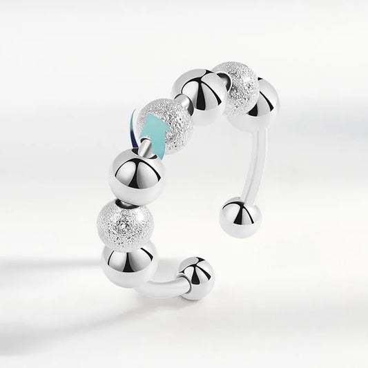 Fidget ring -White Gold Color Item#041  adjustable Opening