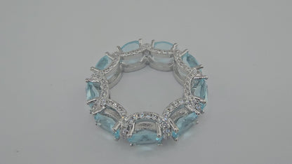 Vintage Aquamarine Ring Luxury Crystal Item#20211225-1 $50