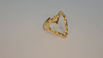18k Gold plated Golden Love  Heart adjustable ring Item#NH42521633 $20