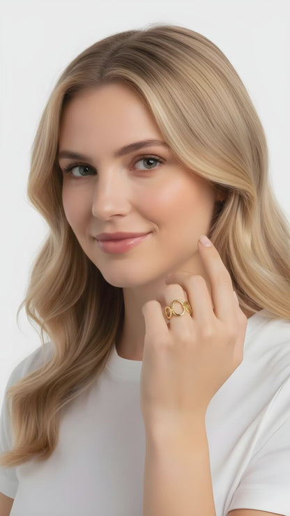 Geometric -Oval Ring 2 -Item# NH42521636