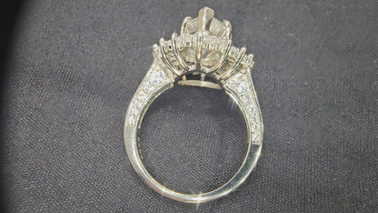 4ct Pear shape Iced out Ring #MS1213