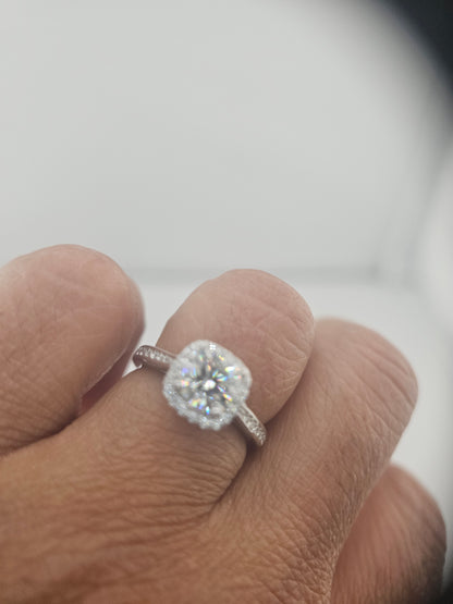 Princess Cut Square Moissanite Diamond ring Item# MS1084