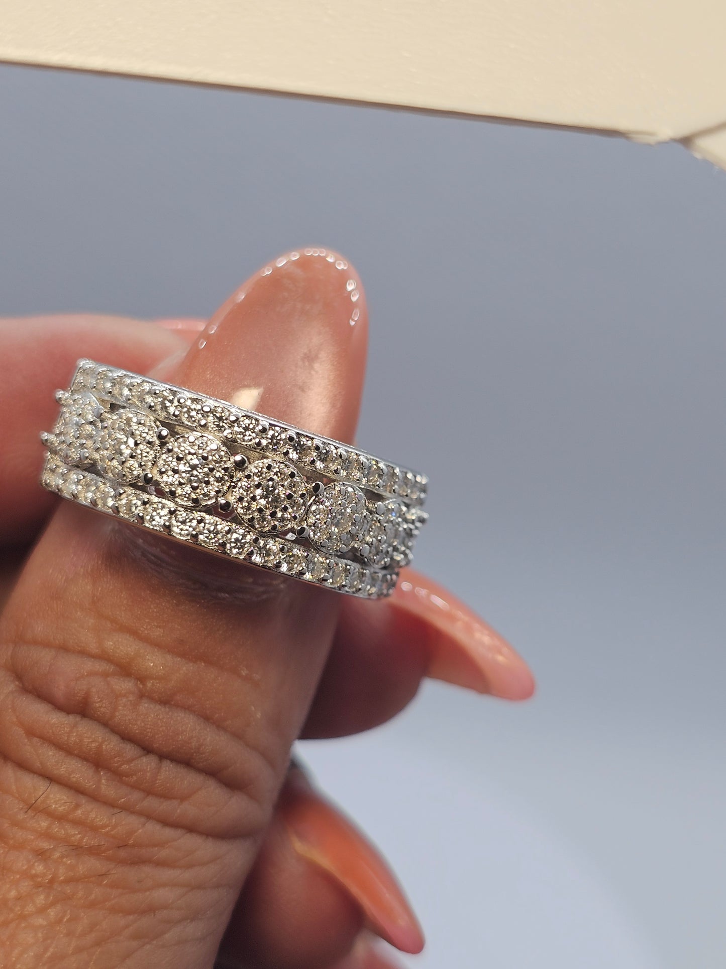 Hot Sale! Fashion Iced out Hip Hop Jewelry VVs Moissanite Lab Diamond 925 Sterling Silver unisex Ring