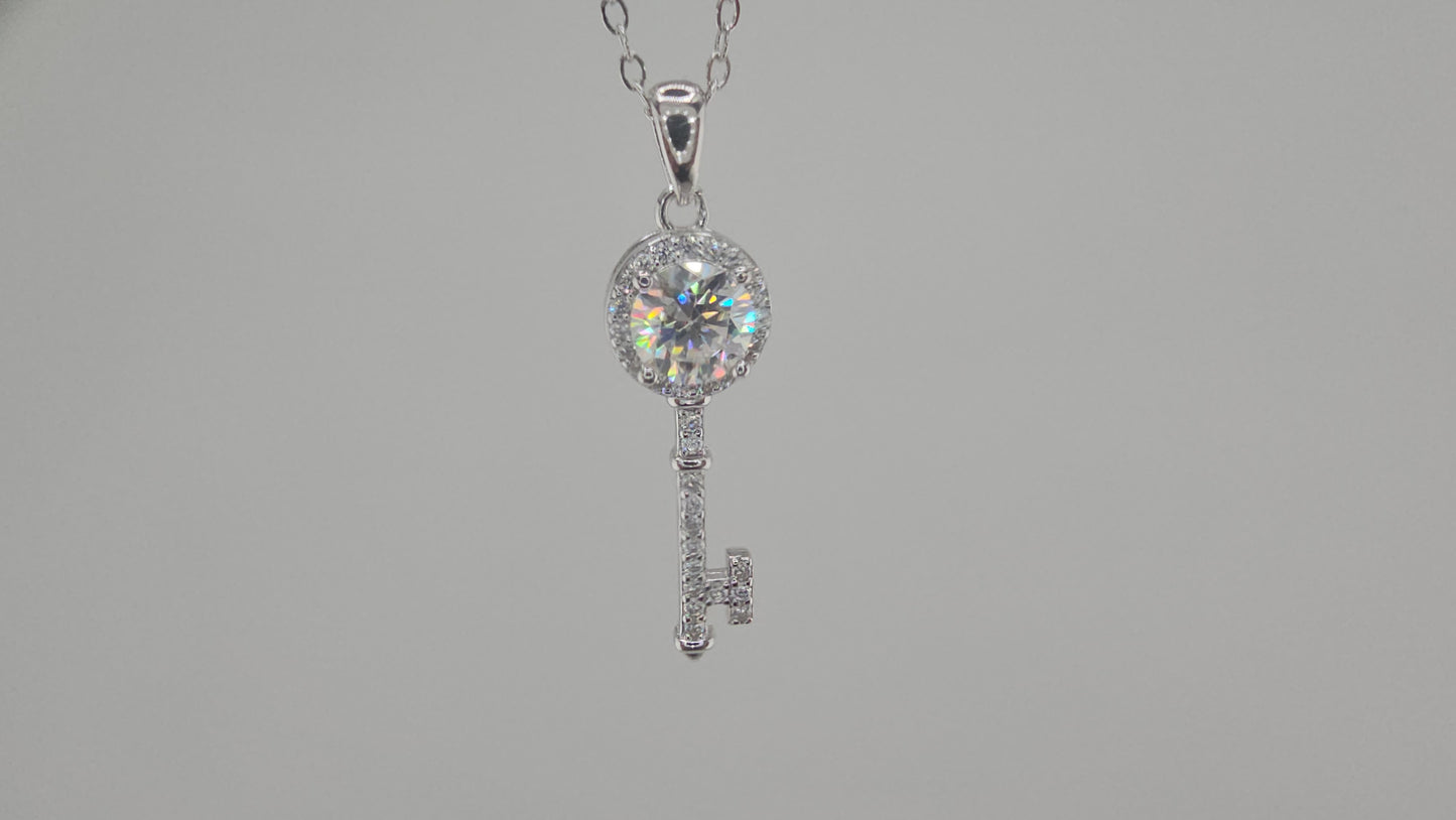 Moissanite Key Necklace Item#MS1082  $250