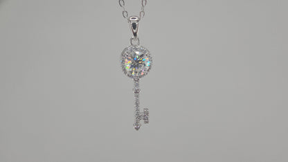Moissanite Key Necklace Item#MS1082  $250
