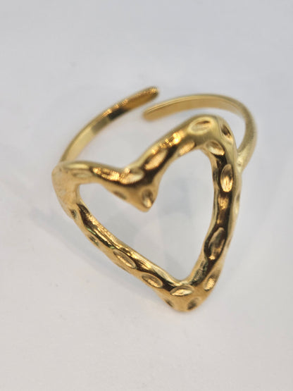18k Gold plated Golden Love  Heart adjustable ring Item#NH42521633 $20