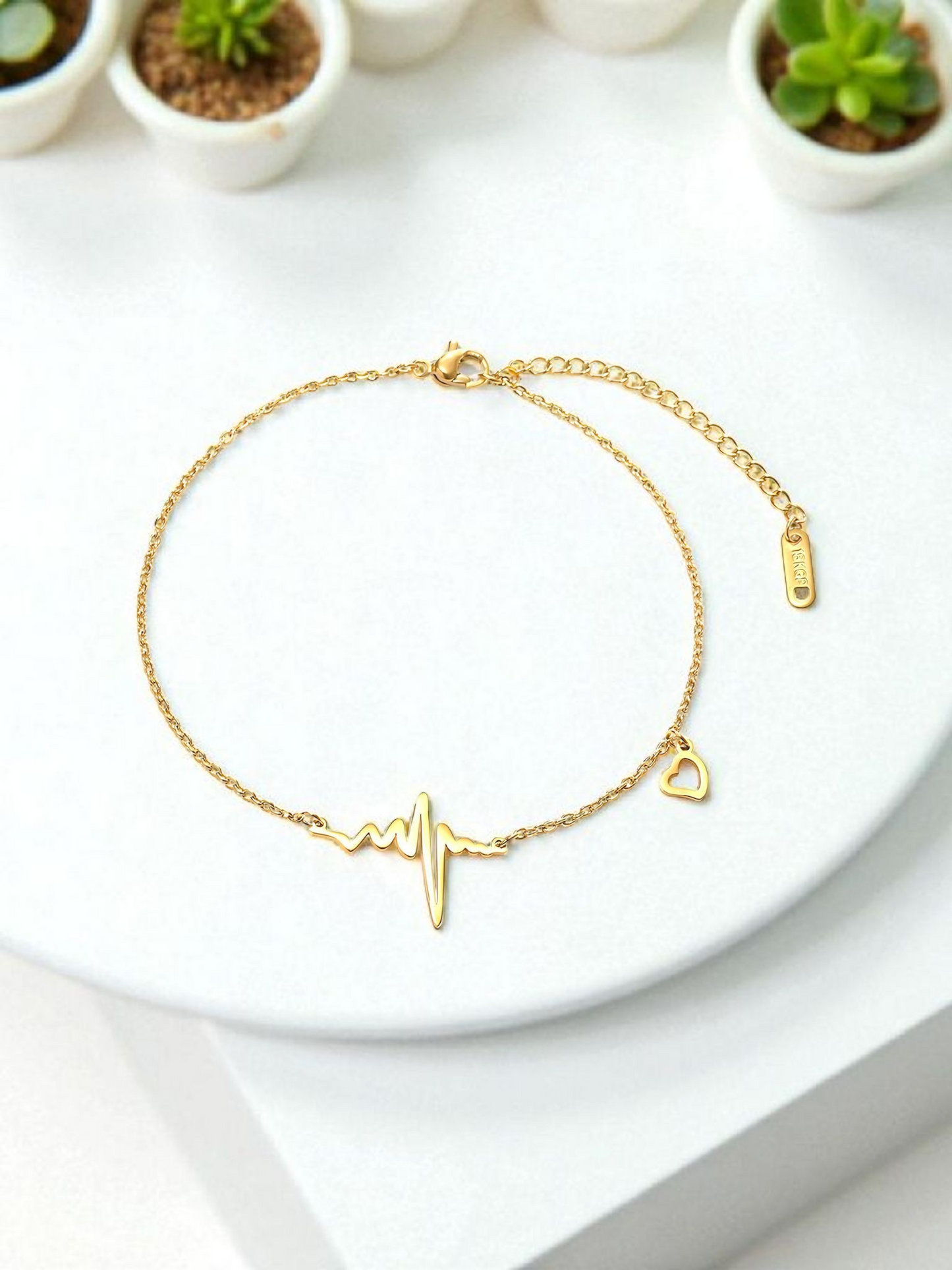 "Hearts" Bracelet, 18K Gold Plated Steel item#87318-0