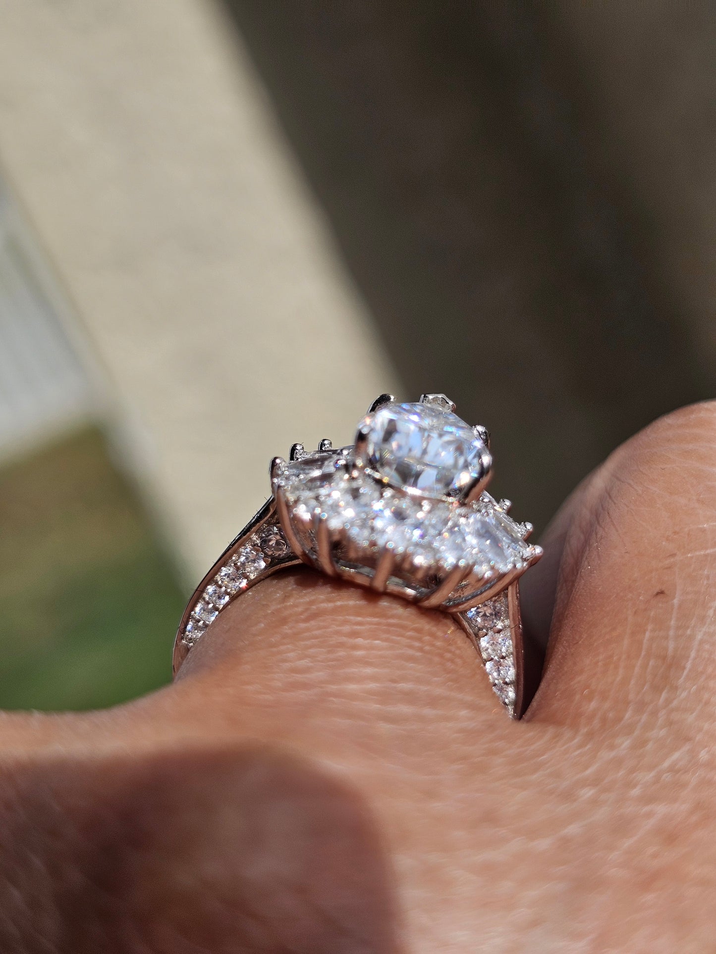 4ct Pear shape Iced out Ring #MS1213