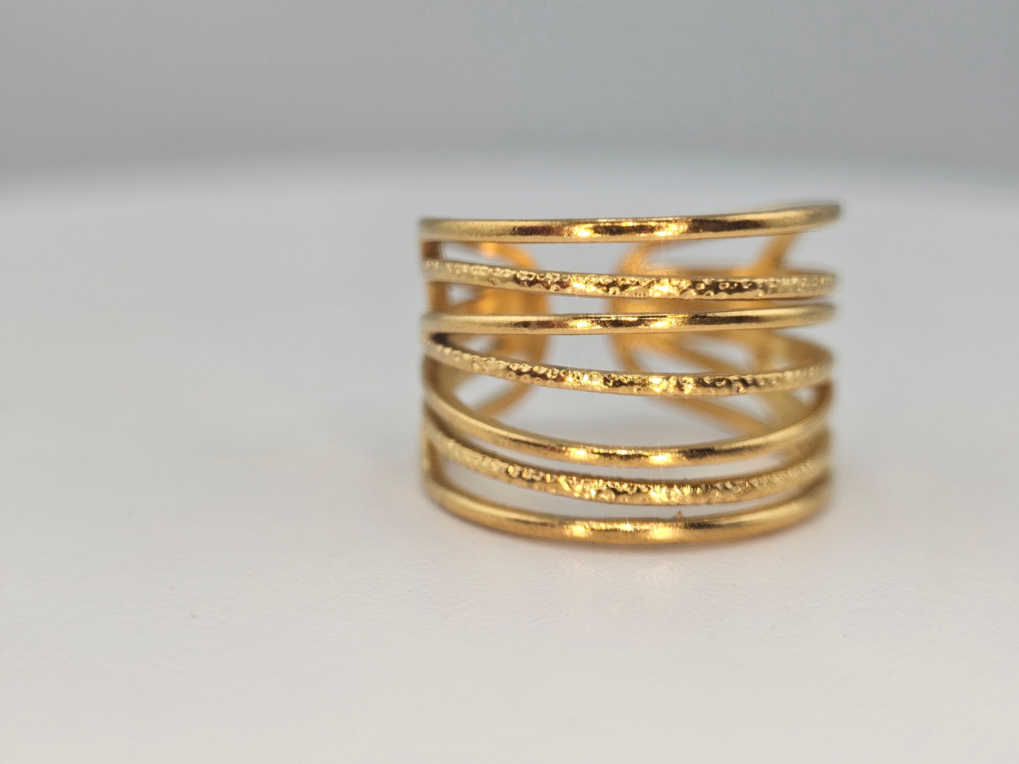 18k Gold Plated Geometric-Golden lines Rings-Item# NH42521639 $20.00