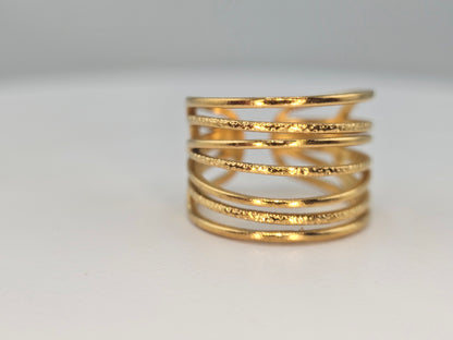 18k Gold Plated Geometric-Golden lines Rings-Item# NH42521639 $20.00