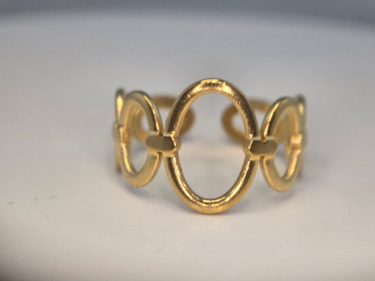 18k Plated Oval open adjustable ring #2 Geometric Item#NH42521636 $35