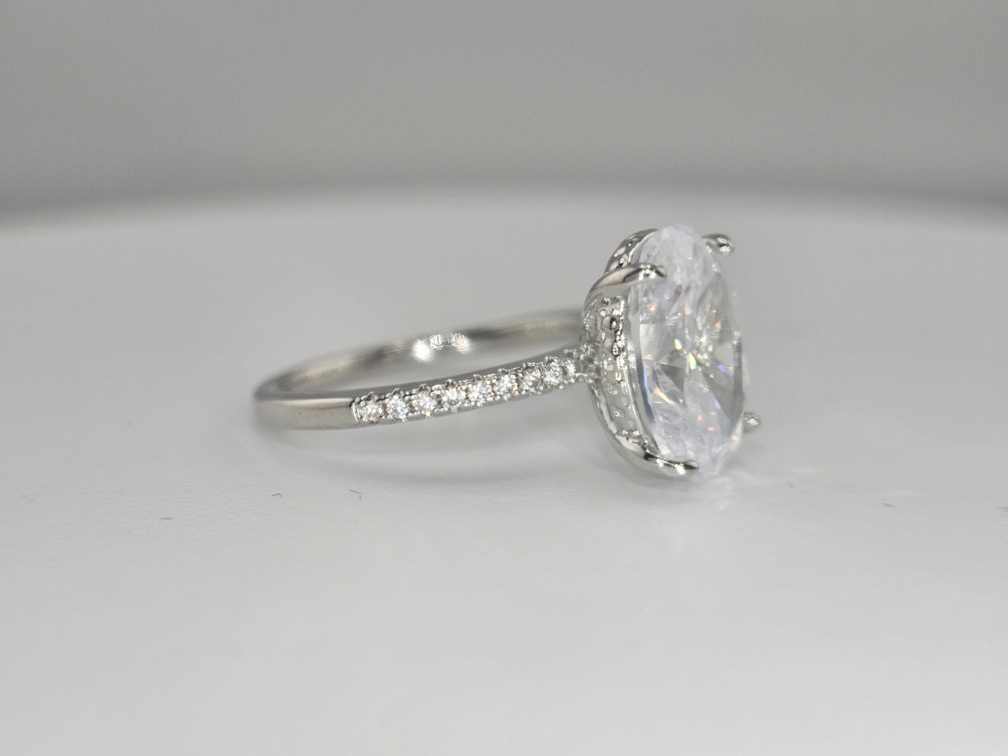 HighQuality Oval Silver color ring, engagement or fashion Item#F1818 $39.99