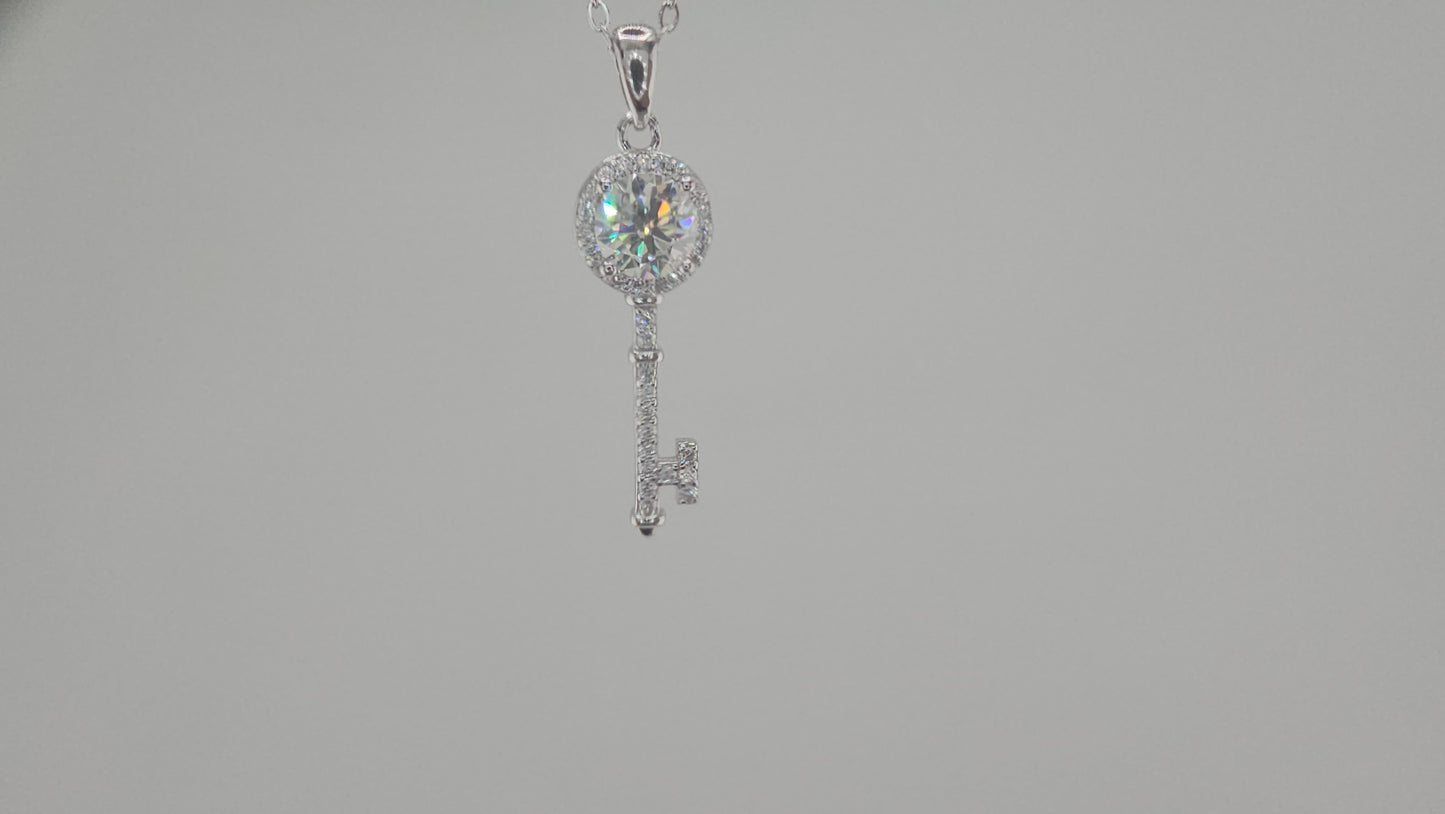 Moissanite Key Necklace Item#MS1082  $250