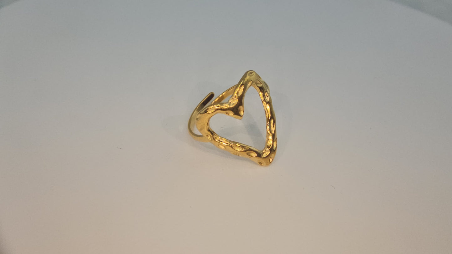 18k Gold plated Golden Love  Heart adjustable ring Item#NH42521633 $20