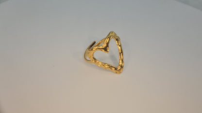 18k Gold plated Golden Love  Heart adjustable ring Item#NH42521633 $20