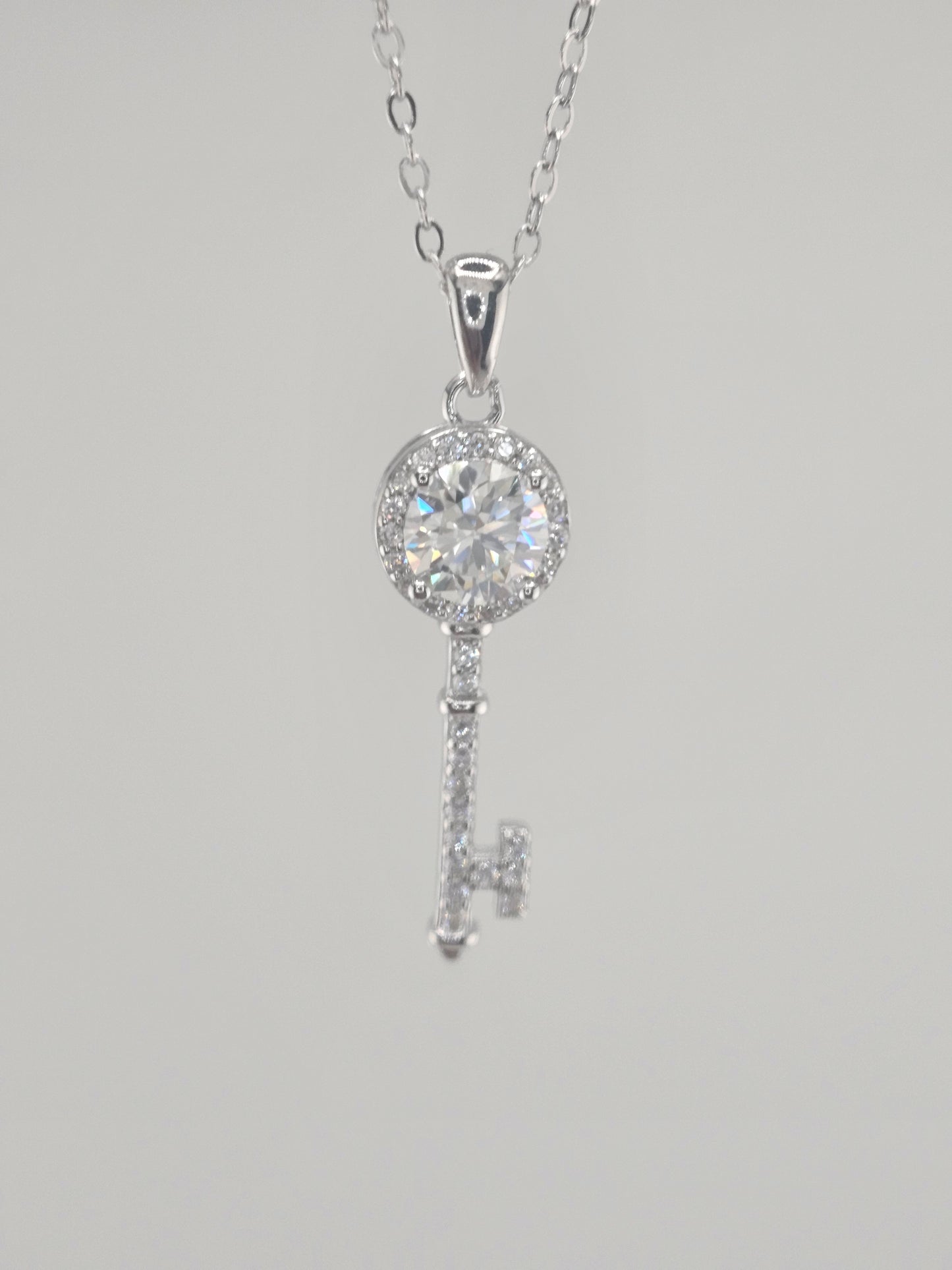 Moissanite Key Necklace Item#MS1082  $250