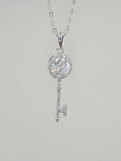 Moissanite Key Necklace Item#MS1082  $250